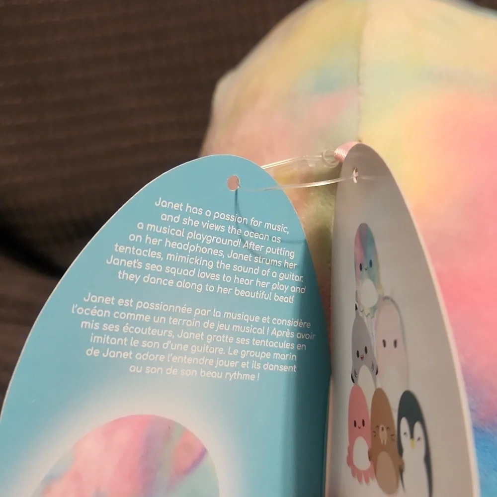 NWT Squishmallows 8" "Janet" Tie Dye Jellyfish 2021 Plush - Picture 4 of 4